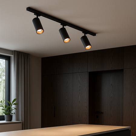 Milagro Track Spot Pipe Czarny 1xGU10 3-obwodowy ML2062 CZARNY