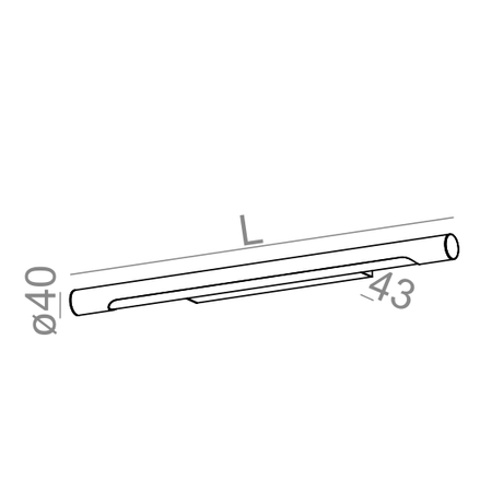 Kinkiet AQForm Thin Tube LED Hermetic Wall Czarny Struktura