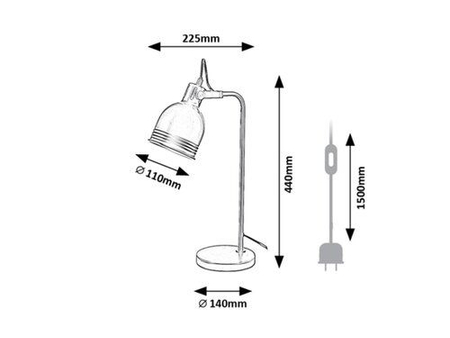 Lampa stołowa Rabalux Flint 2241 Beżowy