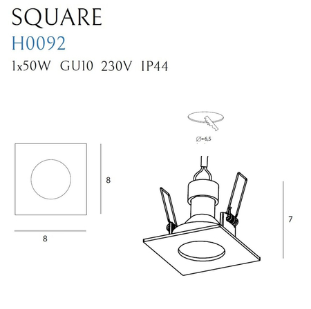 Oprawa wpuszczana Maxlight H0092 biały