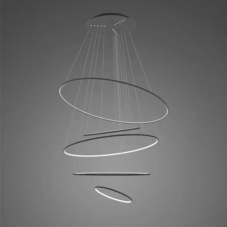 Lampa wisząca Ledowe Okręgi No.5 150cm 4k czarna