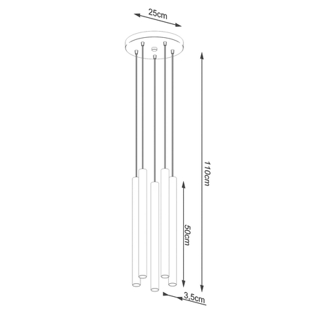 Sollux Lighting Lampa wisząca PASTELO 5P ochra czerwona SL.1528