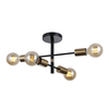 Lampa wisząca Italux Piansi PND-4025-4-BL-HBR Czarny mat, mosiądz miodowy
