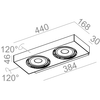 Kinkiet AQForm Sleek 111 x 2 Qrled Wall Biały Struktura