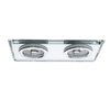 Eko-Light Oczko sufitowe szklane KWADRATOWE 2xGU10 Kolor: SREBNY EKOS919 SREBRNY
