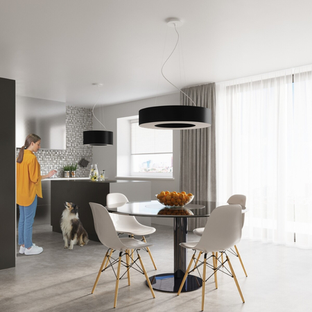 Sollux Lighting Żyrandol SATURNO 70 czarny SL.0752