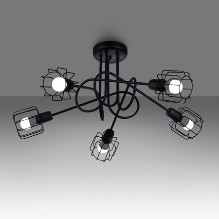 Sollux Lighting Żyrandol BELUCI 5S czarny SL.1119