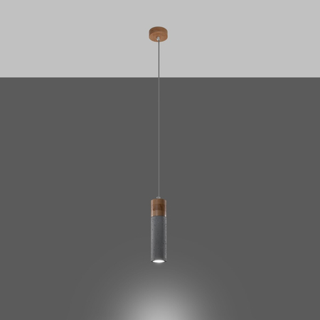 Sollux Lighting Lampa wisząca ZANE 1 szara SL.0965