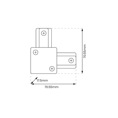 Milagro Łącznik L Track Biały 1-Obwodowy v2.0 ML0711 BIAŁY
