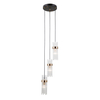 Lampa wisząca Italux Taraso PND-40760-3-BK-HBR Czarny mat, złoty