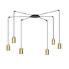 Lampa wisząca TRAKER 6 BL/GOLD Emibig 526/6 czarny/złoty