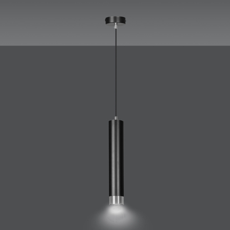 Lampa wisząca KIBO 1 BL/CHROME Emibig 643/1 czarny/chrom