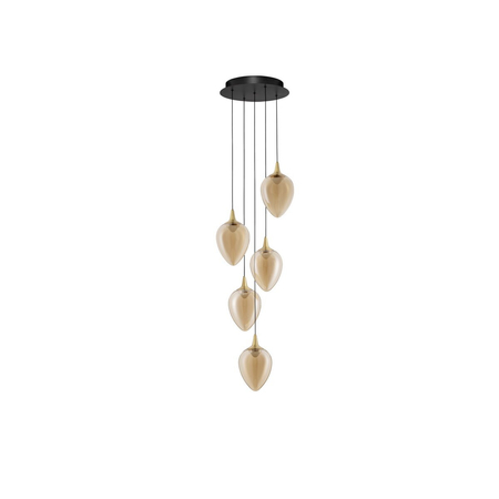 Lampa wisząca Luces Exclusivas VAZENDO LE45120 czarny, złoty i odcienie złota