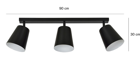 Lampa wisząca PRISM 3 BLACK / WHITE Emibig 385/3 biały/czarny