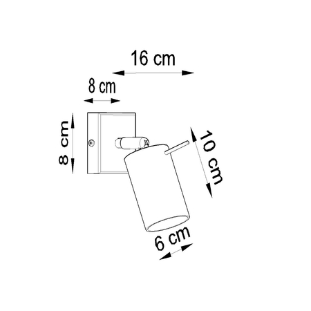 Sollux Lighting Kinkiet RING czarny z włącznikiem SL.1049