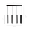 Lampa wisząca KIBO 4 BL/CHROME Emibig 643/4 czarny/chrom
