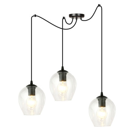 Lampa wisząca LEVEL 3 BL TRANSPARENT Emibig 756/3 czarny