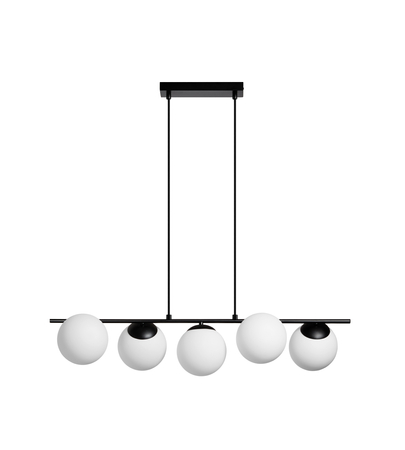 Lampa wisząca RONDO czarny mat 5xE27 Ø15cm