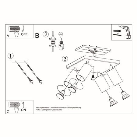 Sollux Lighting Plafon RING 4L beżowy SL.1498