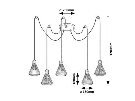 Lampa wisząca Rabalux Farfalle 3150 czarny