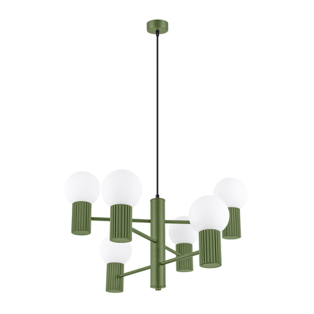 Sollux Lighting Żyrandol HALO 6 zielony oliwkowy SL.1832