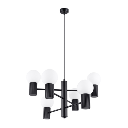 Sollux Lighting Żyrandol HALO 6 czarny SL.1830