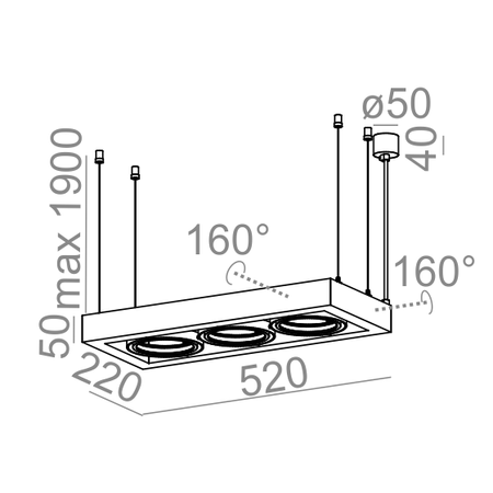 Lampa wisząca AQForm Cadra 111 x 3 Biały Struktura