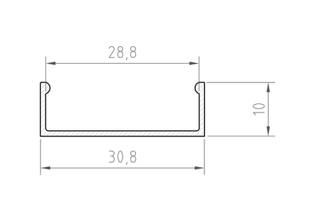 Profil LED Greenie P13-1C2 2m nawierzchniowy czarny lakierowany