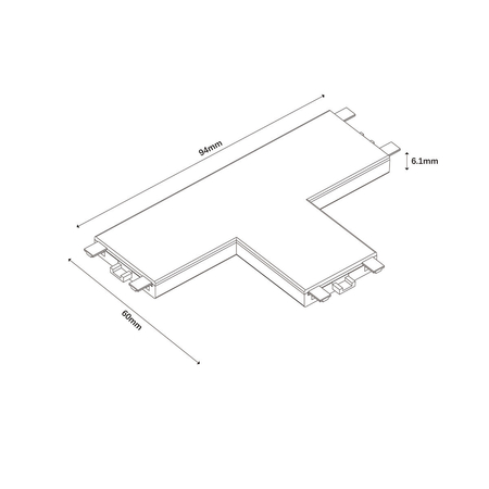 Light Prestige Łącznik natynkowy T Magnetic Slim biały LP-656-MAG SLIM łącznik T SM WH