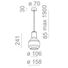 Lampa wisząca AQForm Modern Glass Barrel LED Czarny Struktura