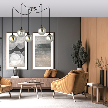 Lampa wisząca GIGI 5 BL GRAFIT Emibig 937/5 czarny