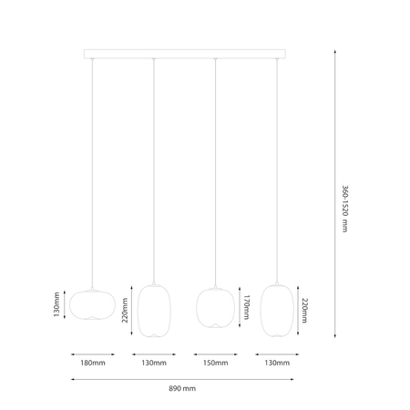 Milagro Lampa wisząca VASO AMBER 15W ML1408 ZŁOTY