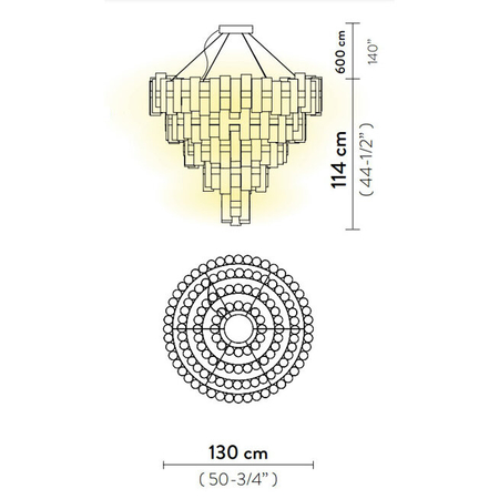 Lampa wisząca Slamp LA LOLLONA 5 - GOLD LALS5XLGLD06T00NMTEU złoty
