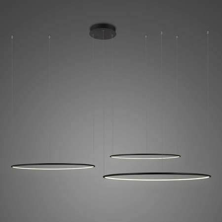 Lampa wisząca Ledowe Okręgi No.3 100cm 3k czarna