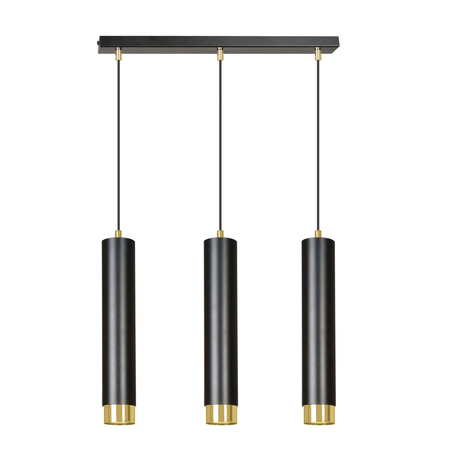 Lampa wisząca KIBO 3 BL/GOLD Emibig 644/3 czarny/złoty