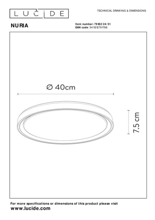Lampa sufitowa Lucide NURIA 79182/24/31 biały