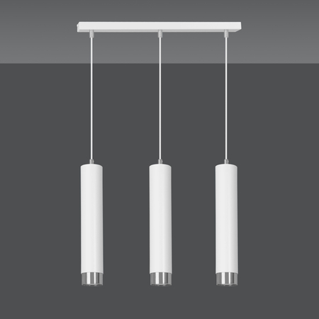 Lampa wisząca KIBO 3 WH/CHROME Emibig 641/3 biały/chrom