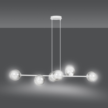 Lampa wisząca ROSSI 6 WH GRAFIT Emibig 878/6 biały/czarny