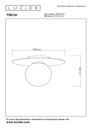 Lampa sufitowa Lucide TRICIA 79187/01/31 biały