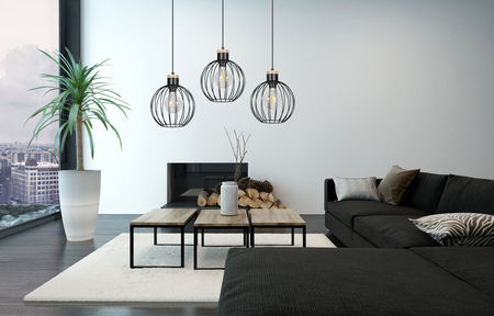 Lampa wisząca BARBADO 3 BLACK Emibig 754/3 czarny