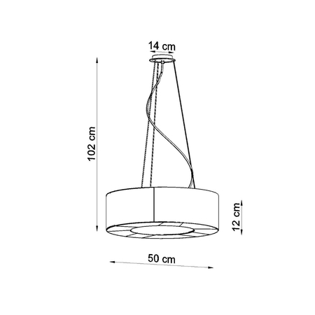 Sollux Lighting Żyrandol SATURNO SLIM 50 czarny SL.0750