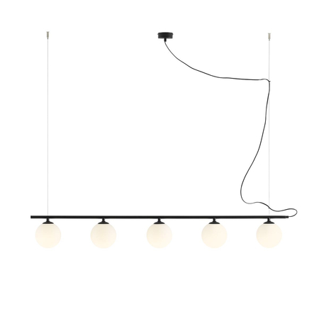 Lampa wisząca LAMPA WISZĄCĄ BERYL GLASS 5 BLACK Aldex 1006F1 czarny