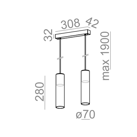 Lampa wisząca AQForm Modern Glass Tube E27 X2 Biały Struktura