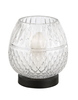 Lampa stołowa LYRA 1xE27 czarna, szkło transparentne