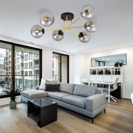 Lampa sufitowa MAGNUM 6 Emibig 1269/6 czarny/złoty