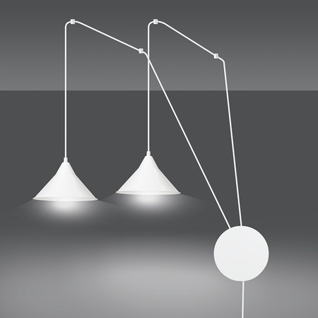 Lampa wisząca ABRAMO 2 WHITE Emibig 159/2 biały