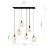 Lampa wisząca ASTRAL 6 Emibig 1267/6 czarny/złoty