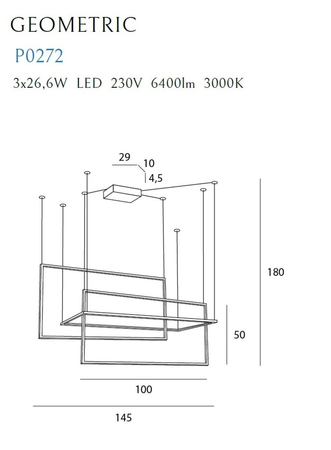 Lampa wisząca Maxlight GEOMETRIC P0272 biały