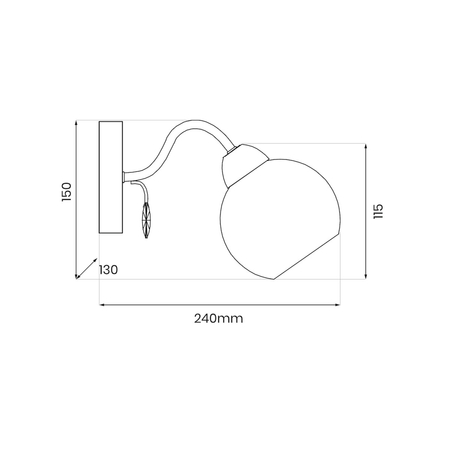 Milagro Kinkiet Connor 1xE27 MLP0872 CHROM