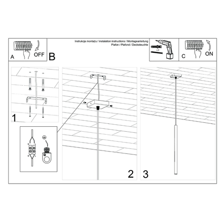 Sollux Lighting Lampa wisząca PASTELO 1 złota SL.1170